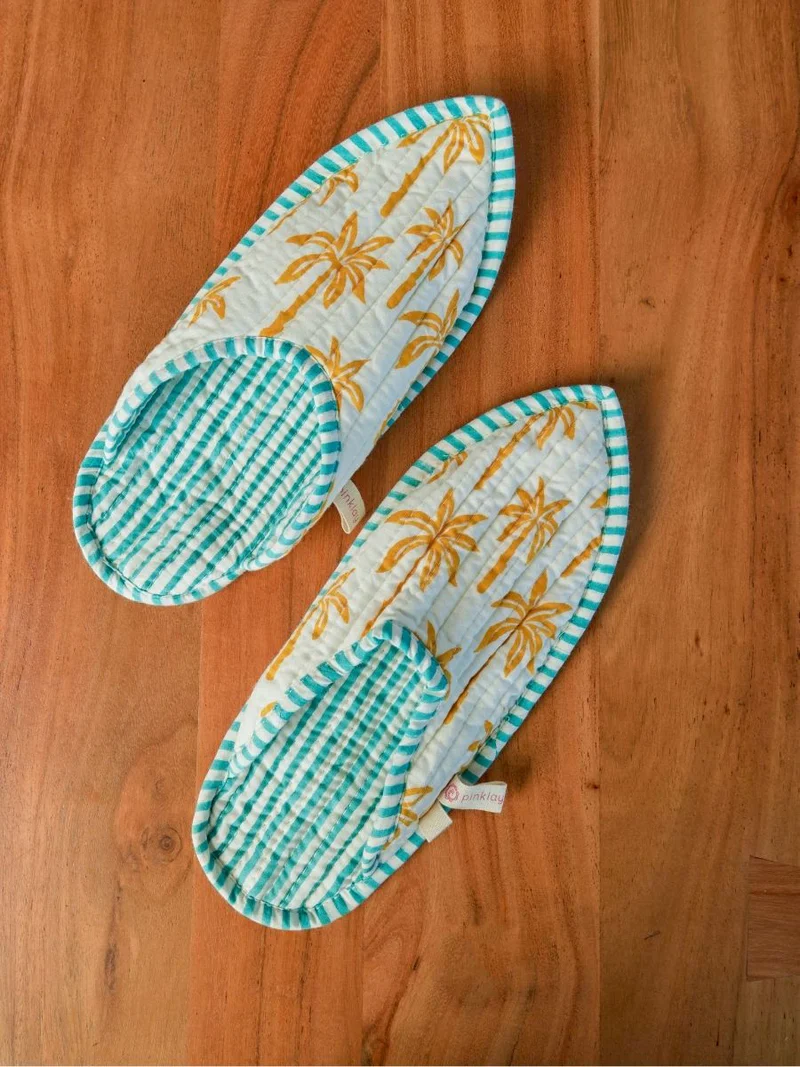 Green Oasis Quilted Slippers